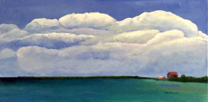 $250 Between Water and Sky (24" x 12") Acrylic on canvas