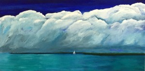 $285 Entering Bayou Lacombe (24" x 12") Acrylic on canvas